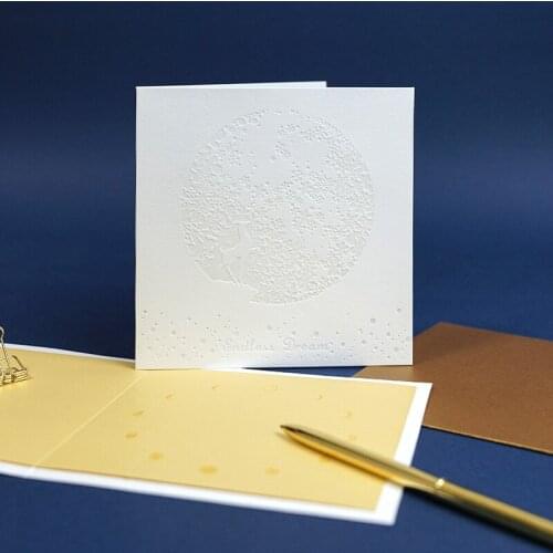 Byears White Night White Moon Shadow Deer Greeting Card