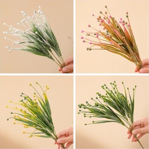 1 Piece Green Simulation Single Artificial Grass Leaf Colorful Fake Plants for Wedding Shooting Prop Home Decoration flower wall