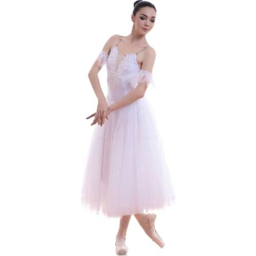 18565 Dance Favourite White Romantic Ballet Tutu Stage Performance Ballet Costumes Ballerina Long Tutu