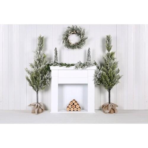 HUAYI Photography Backdrop Christmas Tree Fireplace Xmas Family Holiday Photo Booth Background Studio Customize PhotocallsW-4365