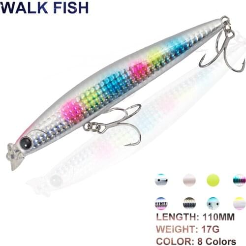 WALK FISH 110mm/17g Floating Minnow Fishing Lure Wobblers Artificial Hard Fishing Baits 3D Eyes Baits Bighead carp Fishing Tools