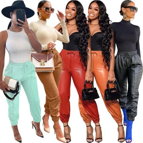 HOTCIAL Women's Leather Pants