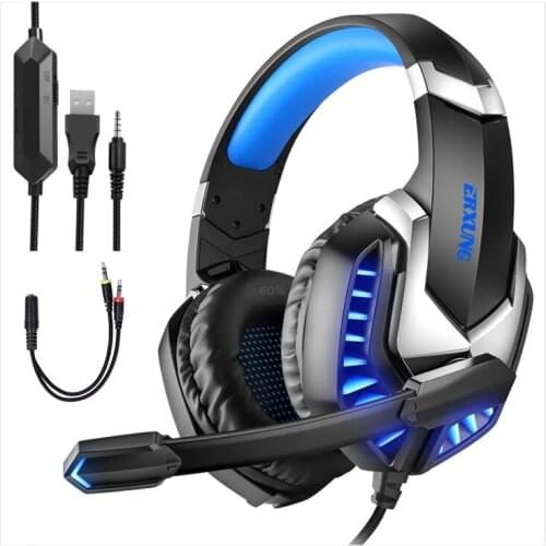 Gaming Headset Game Player Headset Stereo Wired Headset USB Microphone Dazzling Lighting PC Notebook Computer Games