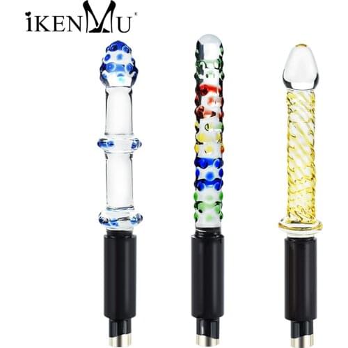 IKenmu 3XLR Anal Dildo Sex Toy For Sex Machine Gun,Transparent Crystal Anal Pull Beads For Women And Gay Men,Maschine Anal Sex