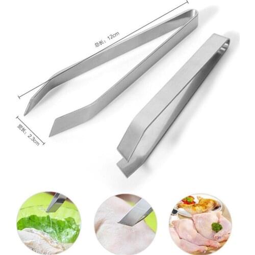 Stainless Steel Fish Bone Tweezers Remover Pincer Puller Tongs Pick-Up Seafood Tool Kitchen Tweezer