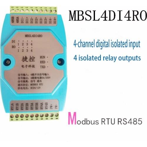 4DI4RO switch input and output isolated RS48modbus module MBSL4DI4RO