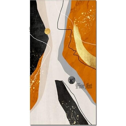 Golden Foil Artwork Large Size Wall Picture For Living Room Abstract Home Decor Modern Hand Painted Oil Painting Unframed