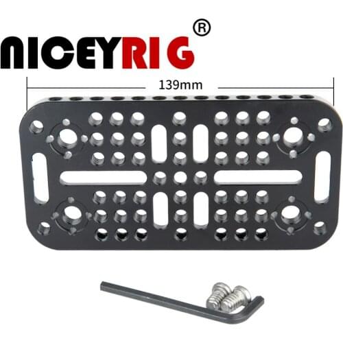 NICEYRIG Camera Cheese Mounting Plate for URSA Mini Camera Rail blocks Dovetails Cages Attachment 1/4"-20 thread 3/8"-16 thread
