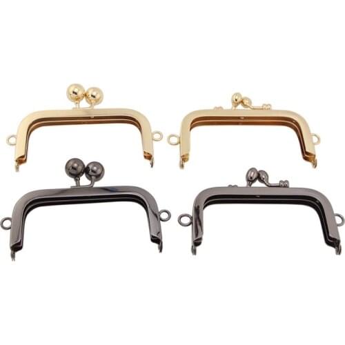 10cm Square Golden Flower Head Pearl Head Bags Hardware Parts Gold Purse Frame Round Bag Parts Diy Meal Purse Frame For Wallet