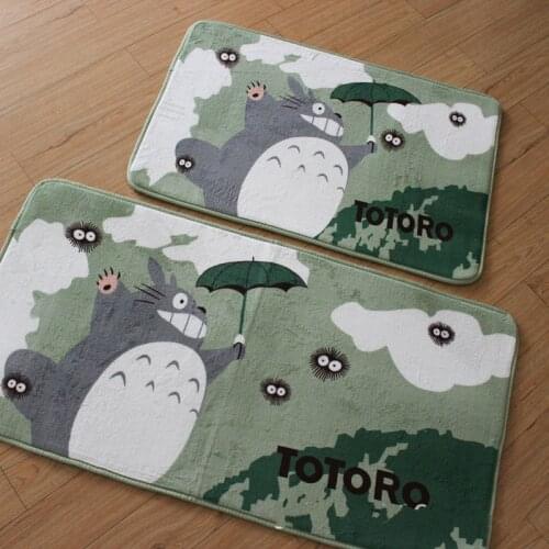 Cartoon Totoro Floor Entrance Doormat Plush Mats Anti-sliping Living Room Carpets Absorbent Kitchen Rug Home Decoration Bath Mat