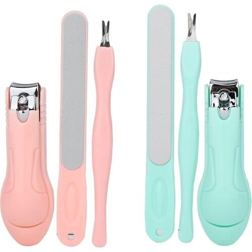 3Pcs Stainless Steel Nail Clipper Nail File Set Toenail Trimmer Manicure Pedicure Tool