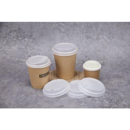 PLA Disposable Full Biodegradable Cup Lid Milk Tea Coffee Packaging Hot Drink Cup Lid No Plastic Cup Lid