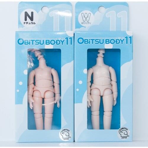 Original Obitsu Body 11 OB11 Ball Jointed Doll 1/12 Part for 11cm BJD Movable Figure Natural / White Skin Female / Girls