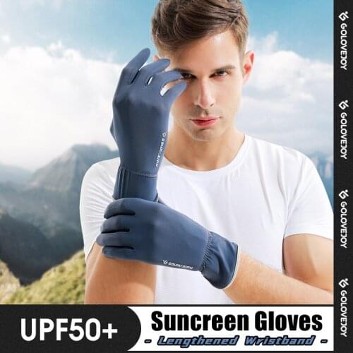 Summer Glove Man Sunscreen Breathable Outdoor Cycling Fishing Gloves Non-slip Wearable Touch Screen Lengthened Wristband Gloves