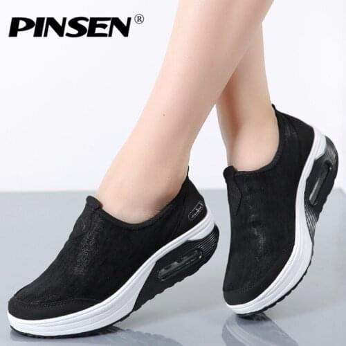 PINSEN 2020 Women Flat Platform Shoes Woman Winter With Fur Slip on Comfortab Warm Loafers Moccasins Platform creepers shoes