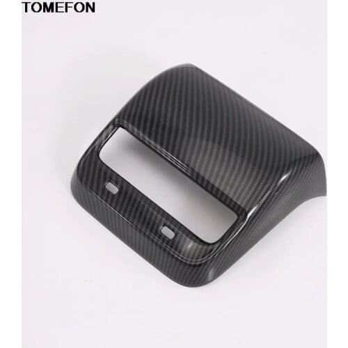 For Tesla Model 3 2018 2019 Carbon Fiber Armrest Rear Air Conditioning Vent Cover AC Outlet Panel Car Interior Accessories Trim