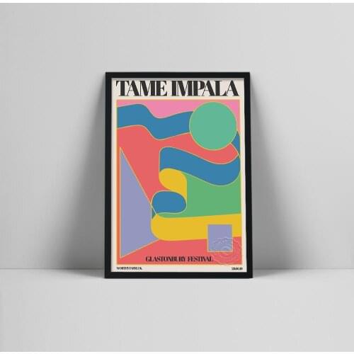 Tame Impala At Glastonbury Gig Poster Vintage Colorful Canvas Painting The Black Keys Wall Art Pictures Living Room Home Decor