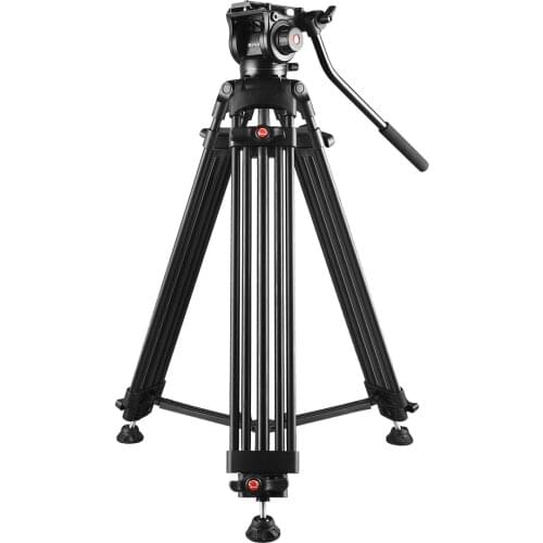 PULUZ Professional Heavy Duty Video Camcorder Aluminum Alloy Tripod with Fluid Drag Head for DSLR / SLR Camera