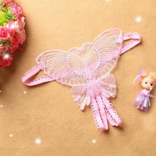 See Through Thong Open Crotch Embroidery Butterfly G String Women Lace Sexy Lingerie Transparent Erotic Underwear Ladies Panties