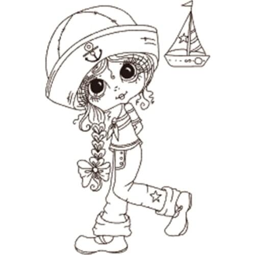 10x6 Long-haired little girl Transparent Clear Silicone Stamp Seal for DIY scrapbooking photo album Decorative clear stamp