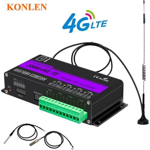 KONLEN 4G 3G LTE Relay Power Switch GSM GPRS Light Pump Timer Temperature Humidity Controller SMS APP Remote Control Gate Opener