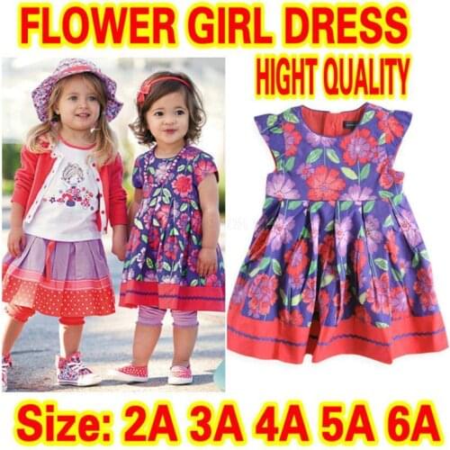 Retail girl dresses new fashion 2018 100% cotton baby girl dress floral dresses children clothing girl dresses wedding