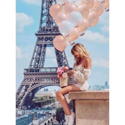 Diy Diamond Painting Balloon Tower Figure Diamond Round Diamond Decoration Customizable Wall Art Decoration Frameless Style
