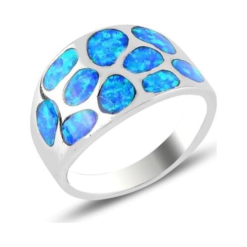 Silver 925 Sterling Opal Stone Ring