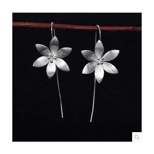 Korean Version of Retro Vintage Lotus Flower Earrings For Women Punk Geometric Earrings 2021 New Trendy Jewelry