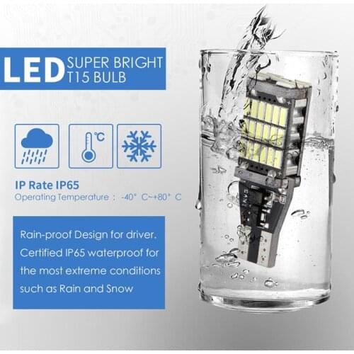 T15 W16W 4014-45SMD Super Bright LED Auto 12V White Bulbs Side Wedge Light Backup Stop Reverse Tail Brake Lamp