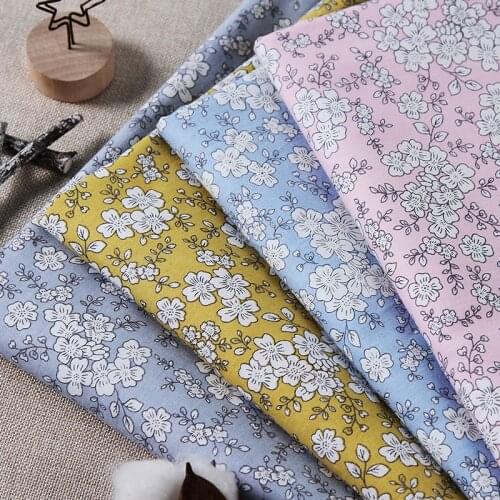 100X145cm Cotton Poplin Floral Printed Fabric Sewing Dress Shirt Baby Clothes Craft DIY Garment Materials Soft Tissus Telas