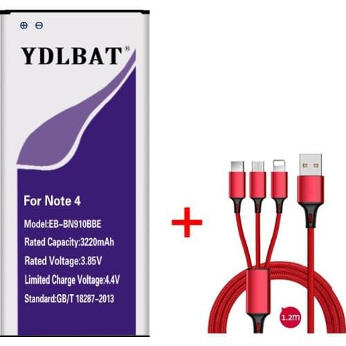 YDLBAT 3220mAh EB-BN910BBE High Capacity Battery for Samsung Galaxy Note 4 N910H N910A N910C N910U N910F N910X N910V N910P N910R