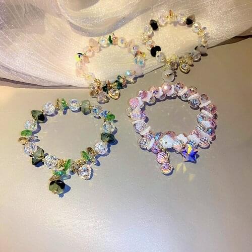 Origin Summer Multi Designs Irregular Crystal Beaded Love Heart Bracelets for Women Star Multicolor Rhinestone Bracelets Jewelry