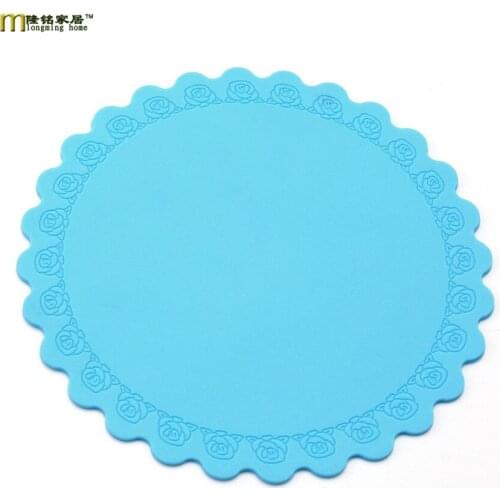 1PC Round Rose Non-Slip Heat Resistant Mat Coaster Cushion Placemat Pot Holder Table Silicone Mat Kitchen Accessories LB 307