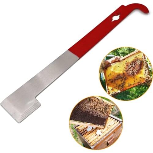 Beekeeping Stainless Steel J Type Hive Tool Beekeeper Scraper Red Tail Beekeeping Tool Beehive Box Scraper Knife Apiculture Tool