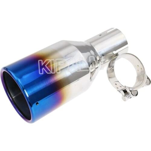 1 piece Car Universal 304 Stainless Steel burnt blue Exhaust Pipe Muffler Tips for Audi VW Golf BMW Toyota Honda Parts