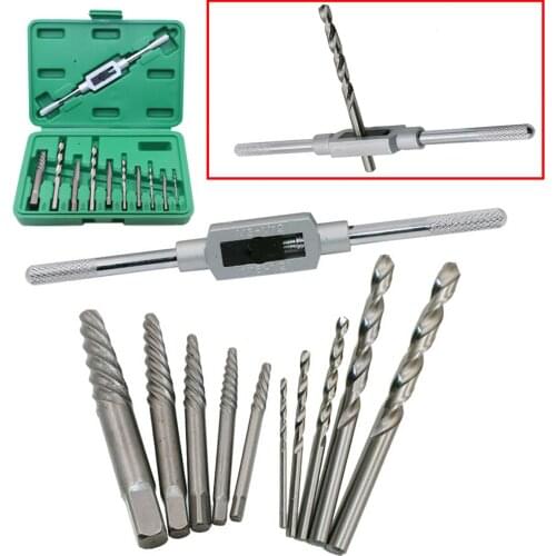 11pc Screw Extractor Drill Guide Removal Broken Bolts Fasteners Easy Out Set