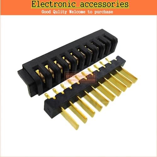 2pcs 10pin male and female Inner battery connector Holder Clip contact pitch 2.5mm 180 degree bend foot