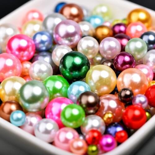 3-8mm mixed size Round No Hole Acrylic Imitation pearl bead Loose beads Counter display bead necklace DIY earring jewelry making