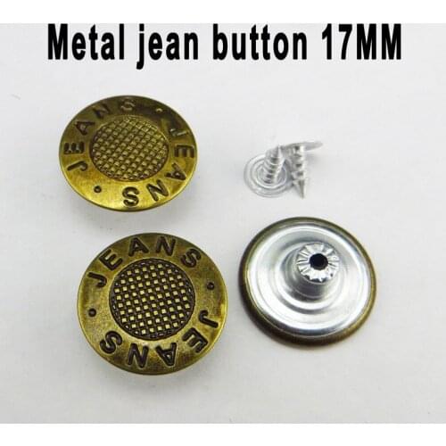 50PCS 17MM trousers metal dot jeans button sewing clothes accessories garment buttons jean JMB-304
