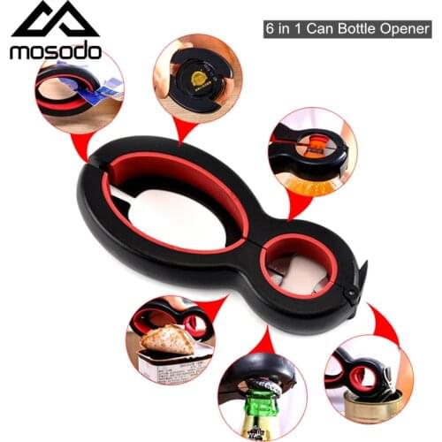6 in 1 Multi Function Twist Bottle Opener All in One Jar 8 shaped Gripper Wine Beer Lid Twist Off Jar Opener Claw Bar Openers