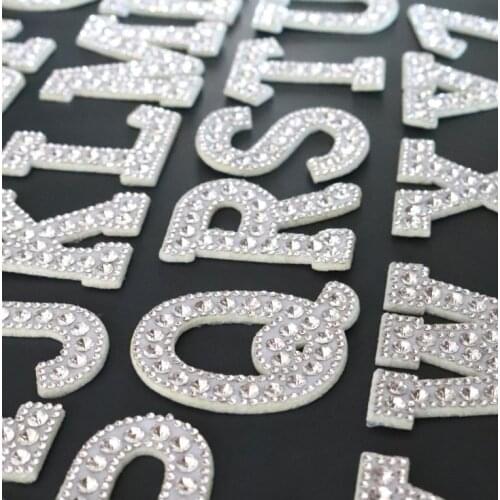A-Z Rhinestone English Letter Sew on Patches Applique 3D Handmade Beaded Letters Diy Patch Cute Letter Patches Nice