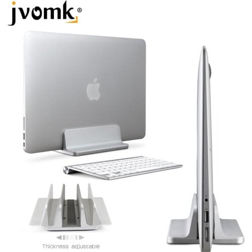 Aluminum Vertical Laptop Stand Thickness Adjustable Desktop NoteBooks Holder Erected Space-saving Stand for MacBook Pro / Air