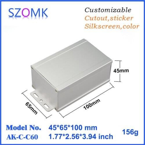 1 pc, 45*65*100mm wall mounting aluminum split body enclosure for electronics aluminum extrusion project enclosure diy boxes