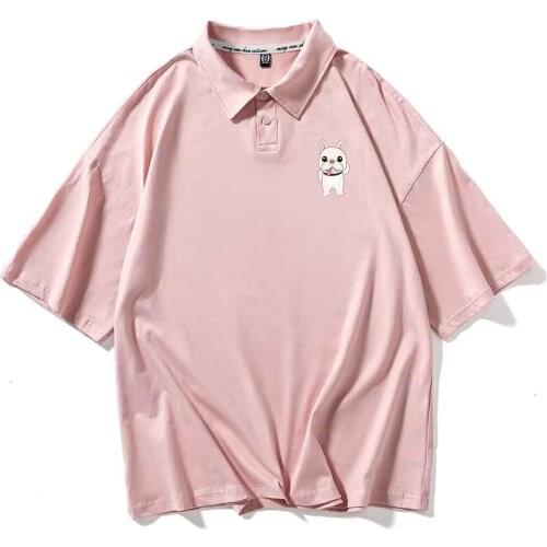 Blouse Women 2021oversize Polo Shirts Woman Summer Polo Shirts Short Sleeve Tees Fashion Tennis Top Ladies Cute Dog Pattern Tops