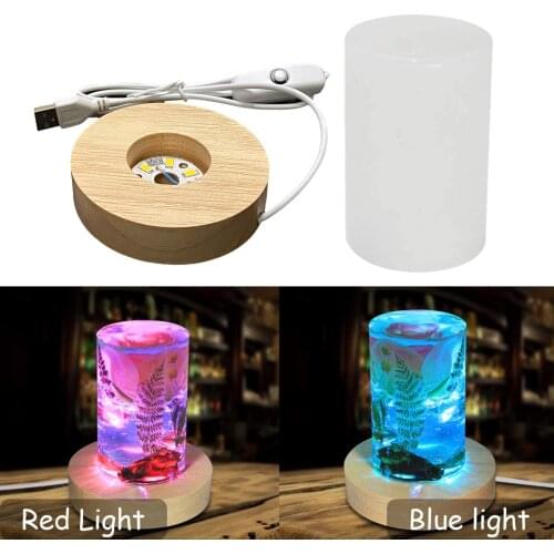 Cylinder Light Resin Mold,LED Silicone Molds for Resin Casting for Jewelry,Soap Candle Making Mold for DIY Crystal Epoxy Crafts