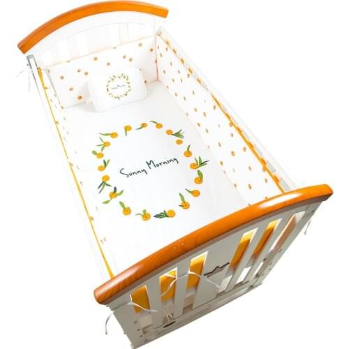 Nordic Baby Bedding Set Bumper Cotton Cartoon Crib Bed Mattress Cover Baby Pillow Flat Head Newborn Crib Bumper Kids Crib Sets