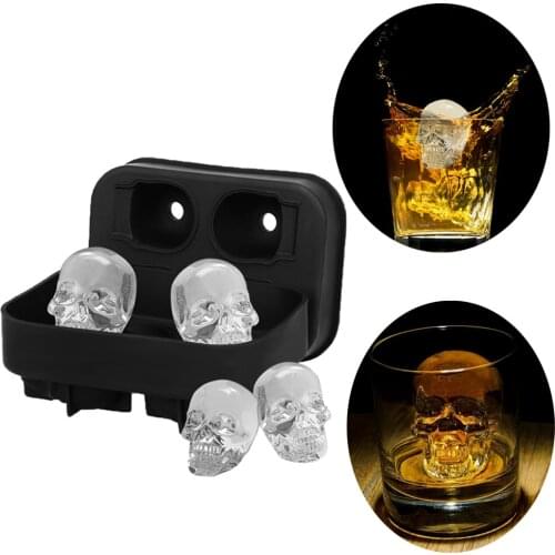 Ice Mould Ice Cube Maker Ice Ball Tray Ice Skull Shape Silicone Molds For Chocolate Tray Mold Forms For Ice Home Bar Accessories