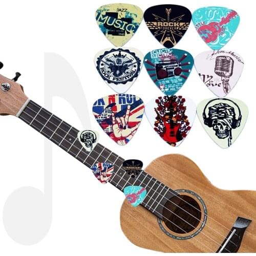 10pcs Guitar Picks Mediator Rock Gestures 0.71mm Acoustic Guitar Picks Plectrums Celluloid Shrapnel