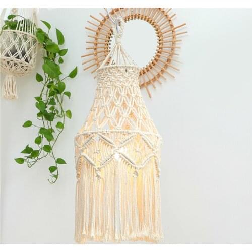 Cotton Macrame Lamp Shade Woven Bohemian Lampshade Cover Hotel Decorative